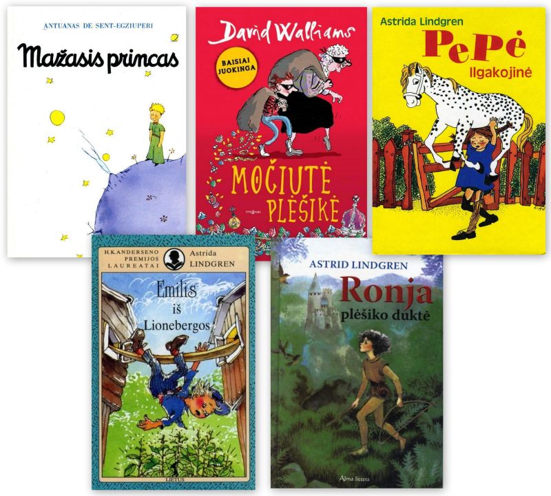 Vaikų 2016 m. mėgstamiausių knygų penketukas