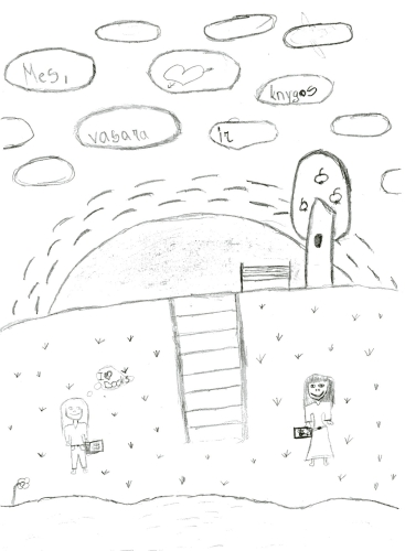 Rusnės Butėnaitės ir Elijos Stalionytės piešinys