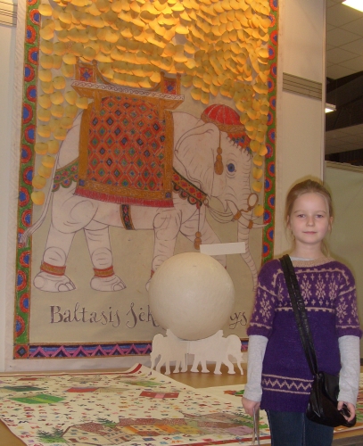 Baltasis Sėkmės Dramblys Vilniaus knygų mugėje. Nuotr. I. Mankevičienės